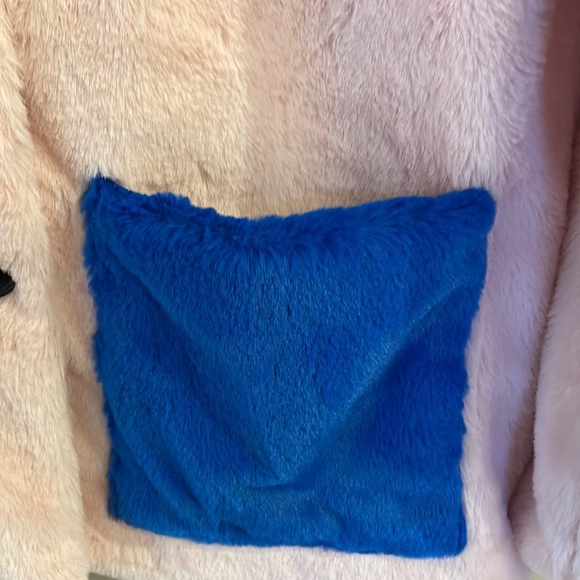 Treasure & Bond girls pink lotus color block faux fur coat jacket plush cozy XL - Picture 5 of 14